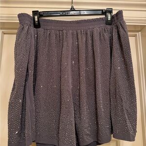 QUEEN OF SPARKLES Gray Sequin Shorts